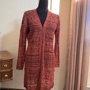 Elegant Rust Knit Cardigan